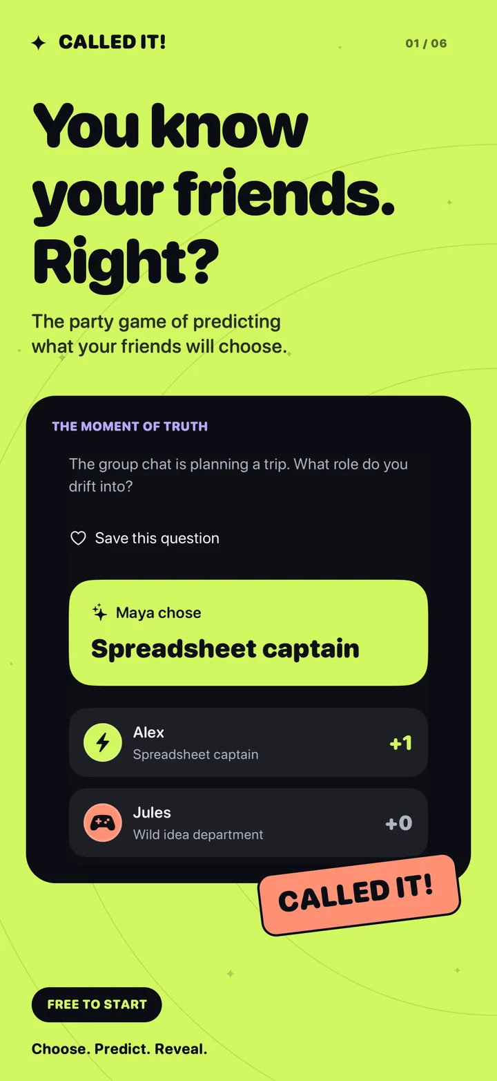 Called It! preview: Maya chooses Spreadsheet captain for a group trip; Alex predicts correctly and earns one point.