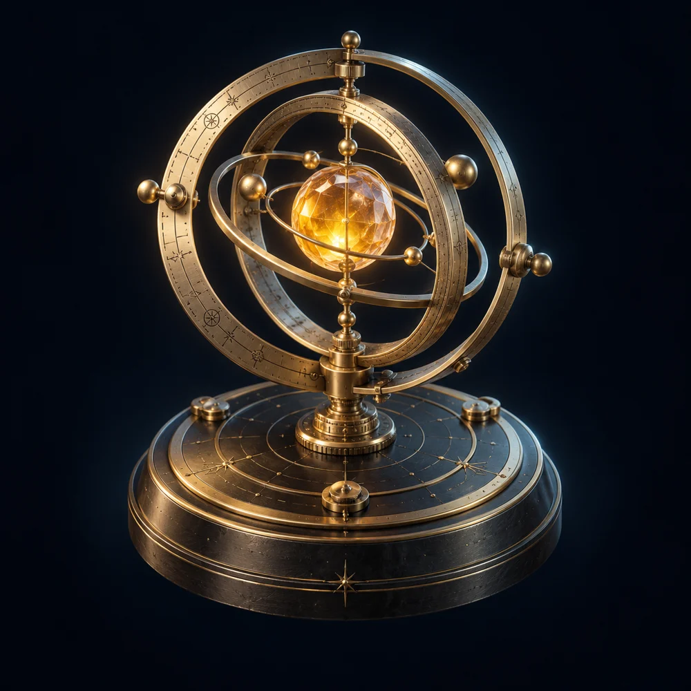 Fold Machines world illustration with an intricate golden mechanism