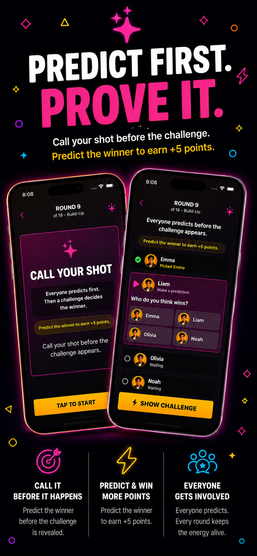 Game Night call your shot screen
