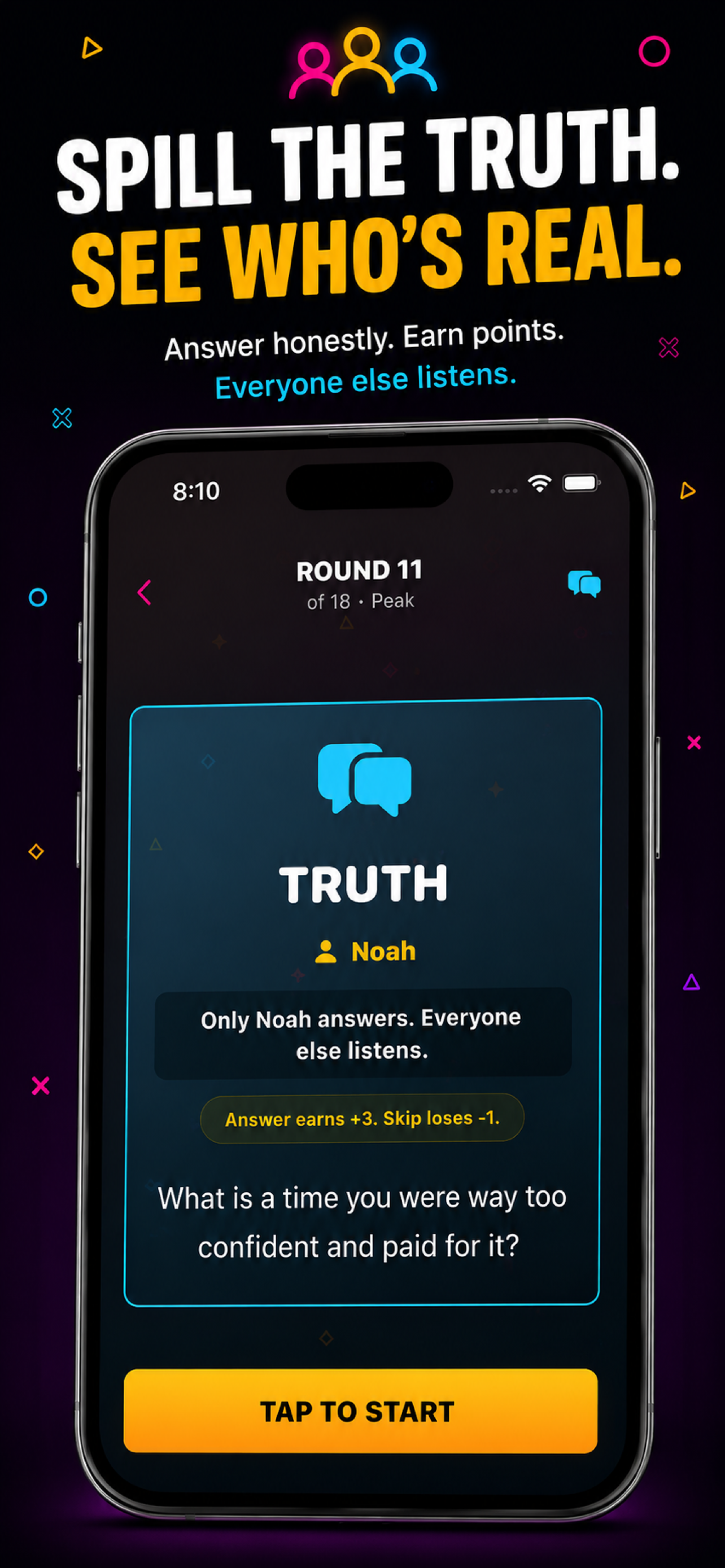 Game Night truth round screen