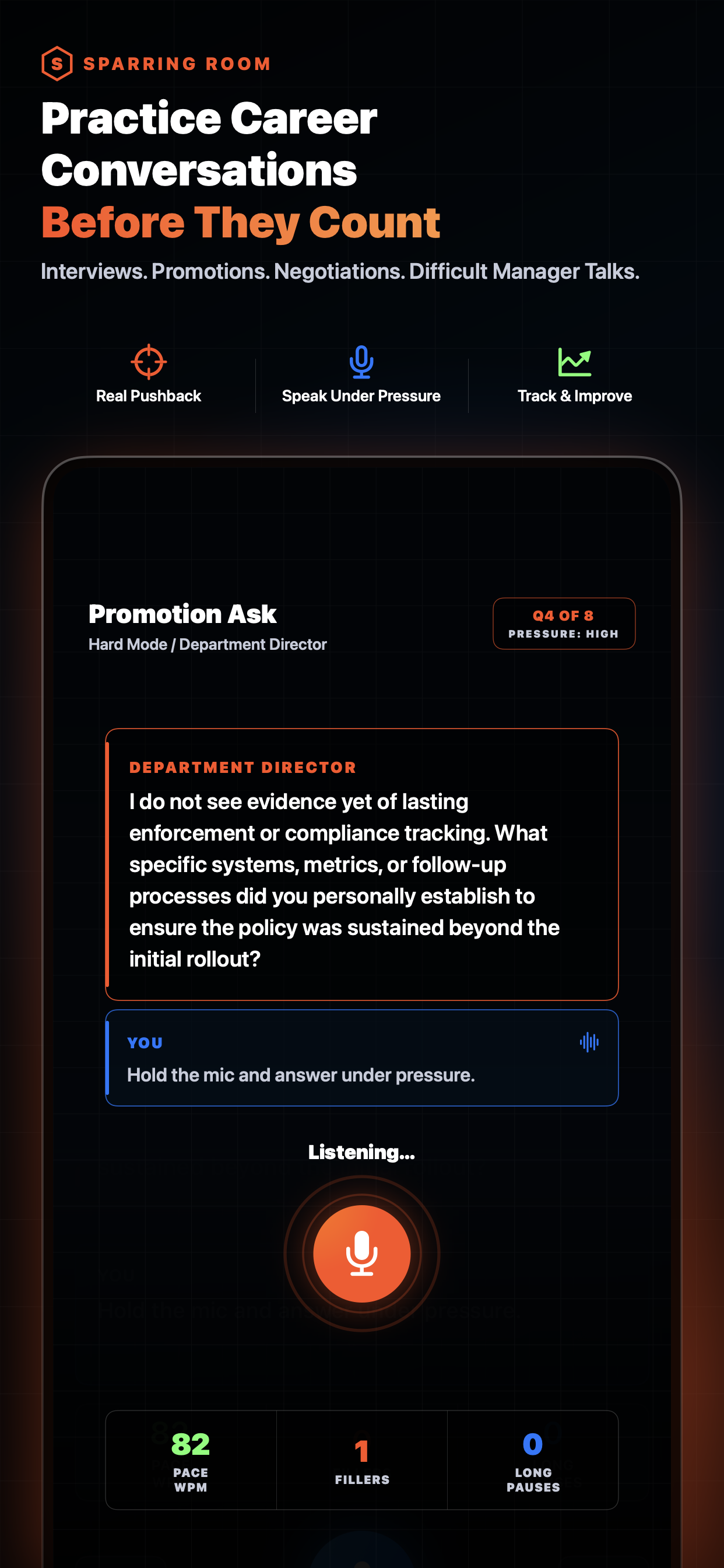 Sparring Room app preview
