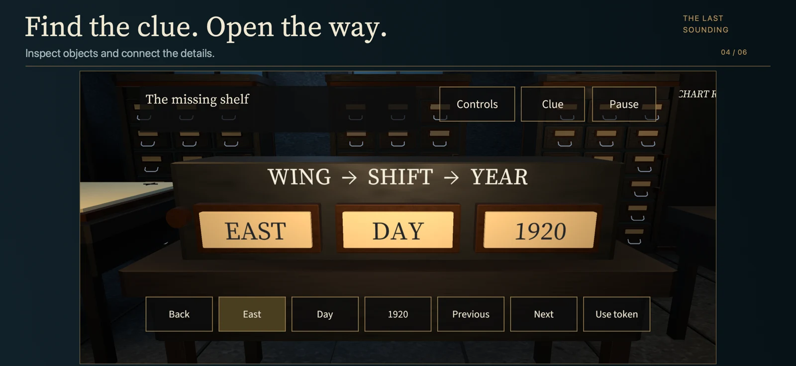 Inspect objects and connect the details in the archive.